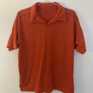 Patagonia Men’s Polo Shirt Orange Contrast Stitching Size L